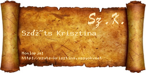 Szüts Krisztina névjegykártya