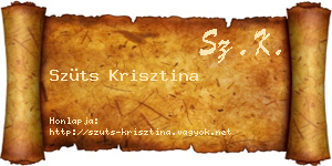 Szüts Krisztina névjegykártya