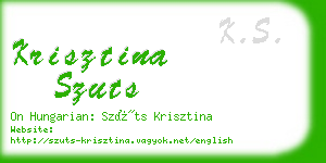 krisztina szuts business card